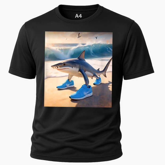 Tralalero Tralala Funny Gen Alpha Shark Meme  Cooling Performance Crew T-Shirt