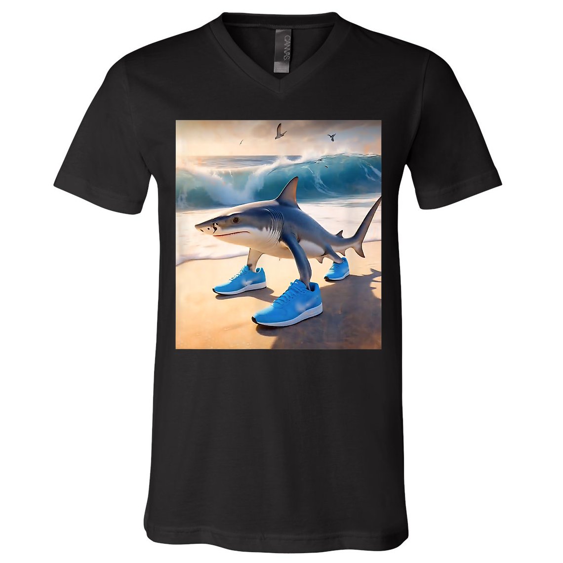 Tralalero Tralala Funny Gen Alpha Shark Meme  V-Neck T-Shirt