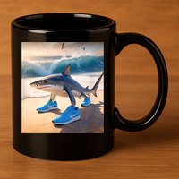 Tralalero Tralala Funny Gen Alpha Shark Meme  11oz C Handle Ceramic Mug