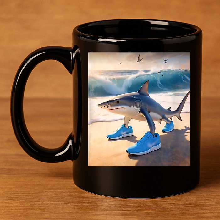 Tralalero Tralala Funny Gen Alpha Shark Meme  11oz C Handle Ceramic Mug