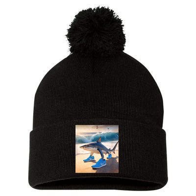 Tralalero Tralala Funny Gen Alpha Shark Meme  Pom Pom 12in Knit Beanie