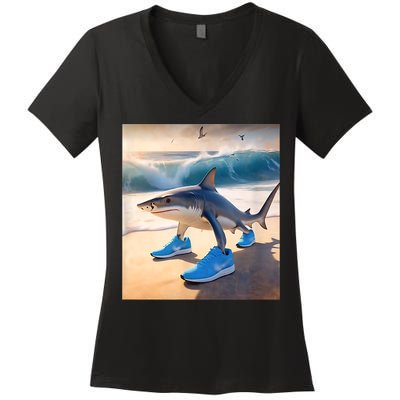 Tralalero Tralala Funny Gen Alpha Shark Meme  Women's V-Neck T-Shirt