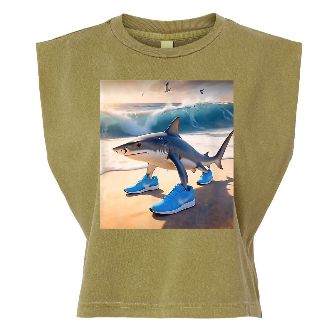 Tralalero Tralala Funny Gen Alpha Shark Meme  Garment-Dyed Women's Muscle Tee