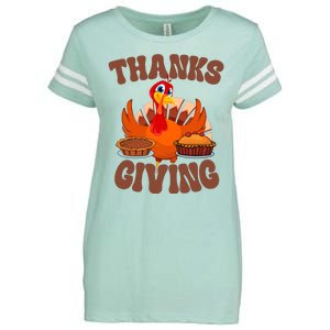 Thanksgiving Turkey Festive Holiday Enza Ladies Jersey Football T-Shirt