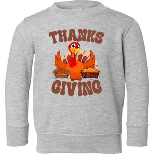 Thanksgiving Turkey Festive Holiday Toddler Sweatshirt