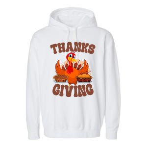 Thanksgiving Turkey Festive Holiday Garment-Dyed Fleece Hoodie