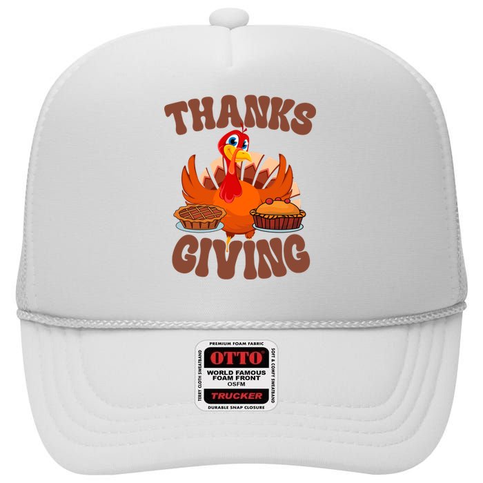 Thanksgiving Turkey Festive Holiday High Crown Mesh Back Trucker Hat