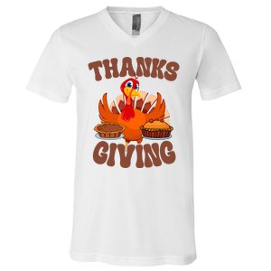 Thanksgiving Turkey Festive Holiday V-Neck T-Shirt