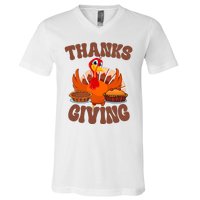 Thanksgiving Turkey Festive Holiday V-Neck T-Shirt