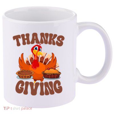 Thanksgiving Turkey Festive Holiday 11oz C Handle Ceramic Mug