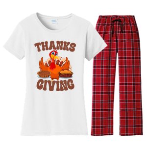 Thanksgiving Turkey Festive Holiday Women's Flannel Pajama Set