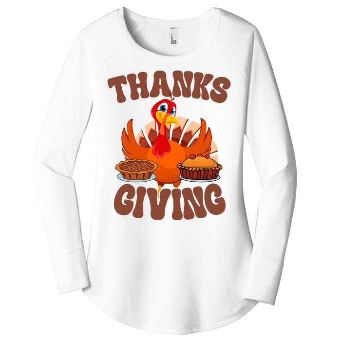 Thanksgiving Turkey Festive Holiday Women's Perfect Tri Tunic Long Sleeve Shirt