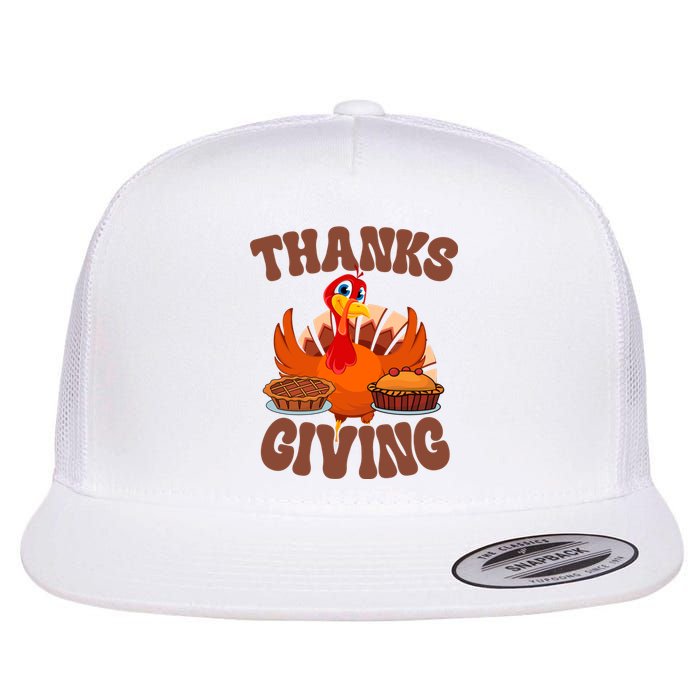 Thanksgiving Turkey Festive Holiday Flat Bill Trucker Hat