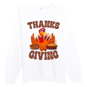 Thanksgiving Turkey Festive Holiday Premium Crewneck Sweatshirt