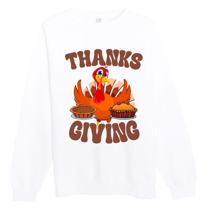 Thanksgiving Turkey Festive Holiday Premium Crewneck Sweatshirt