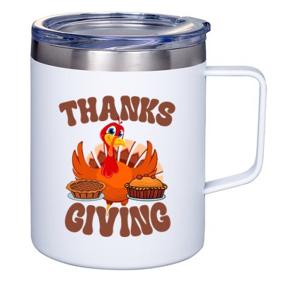 Thanksgiving Turkey Festive Holiday 12oz Stainless Steel Coffee Mug