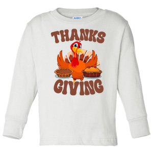 Thanksgiving Turkey Festive Holiday Toddler Long Sleeve Shirt