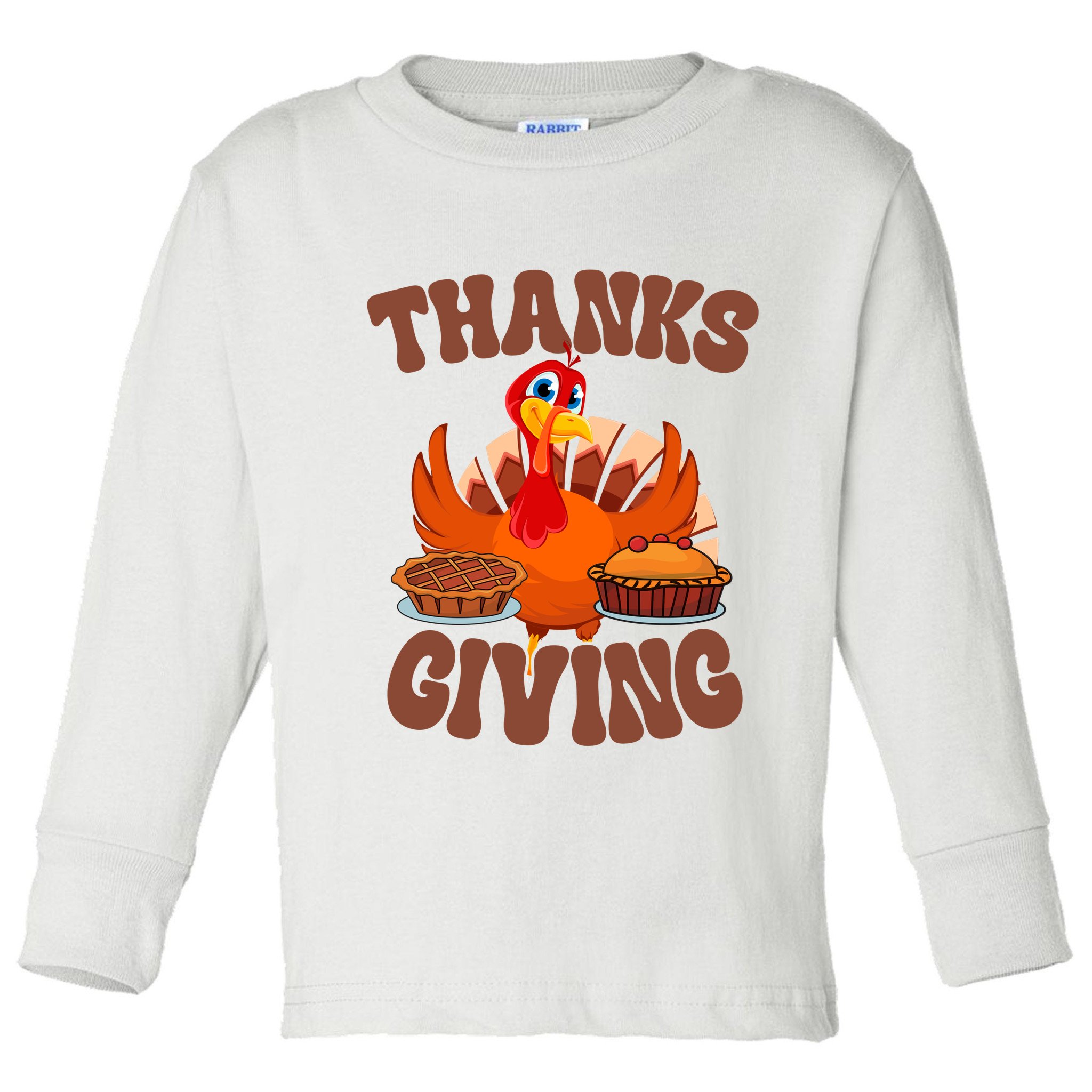 Thanksgiving Turkey Festive Holiday Toddler Long Sleeve Shirt