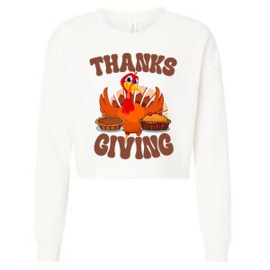 Thanksgiving Turkey Festive Holiday Cropped Pullover Crew