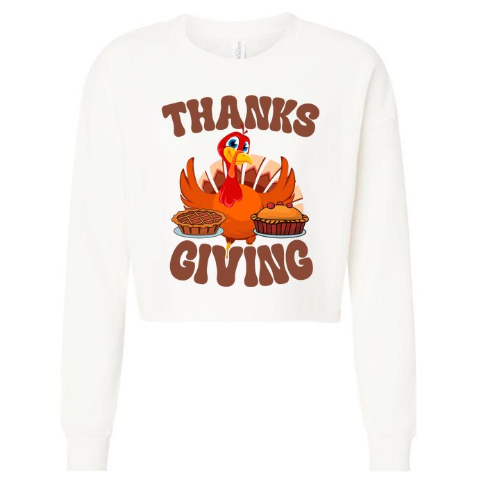 Thanksgiving Turkey Festive Holiday Cropped Pullover Crew