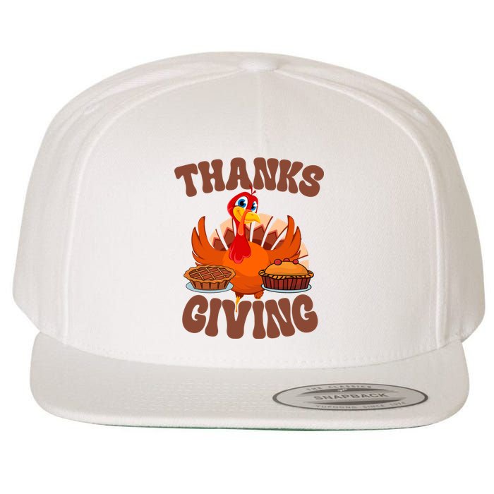 Thanksgiving Turkey Festive Holiday Wool Snapback Cap