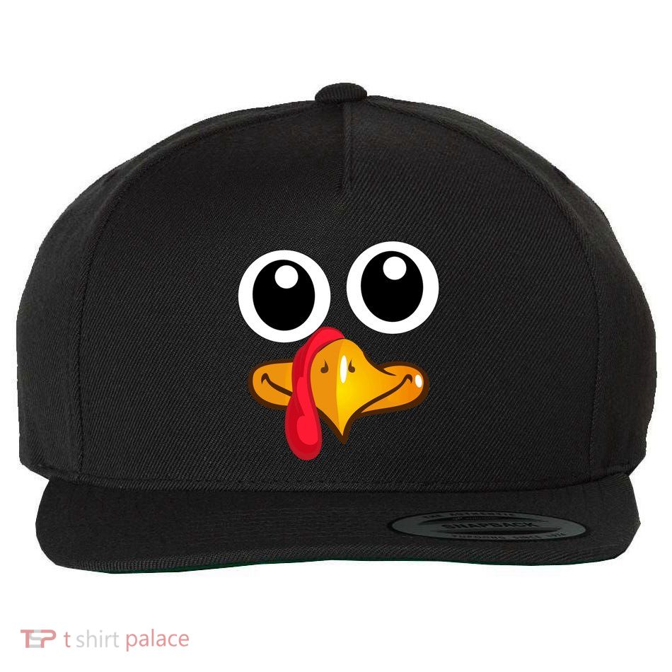 Thanksgiving Turkey Face Cute Gift Wool Snapback Cap