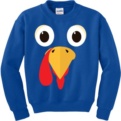 Thanksgiving Turkey Face Matching Family Costume Cute Great Gift Kids Sweatshirt