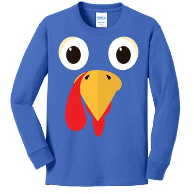 Thanksgiving Turkey Face Matching Family Costume Cute Great Gift Kids Long Sleeve Shirt