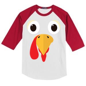 Thanksgiving Turkey Face Matching Family Costume Cute Great Gift Kids Colorblock Raglan Jersey