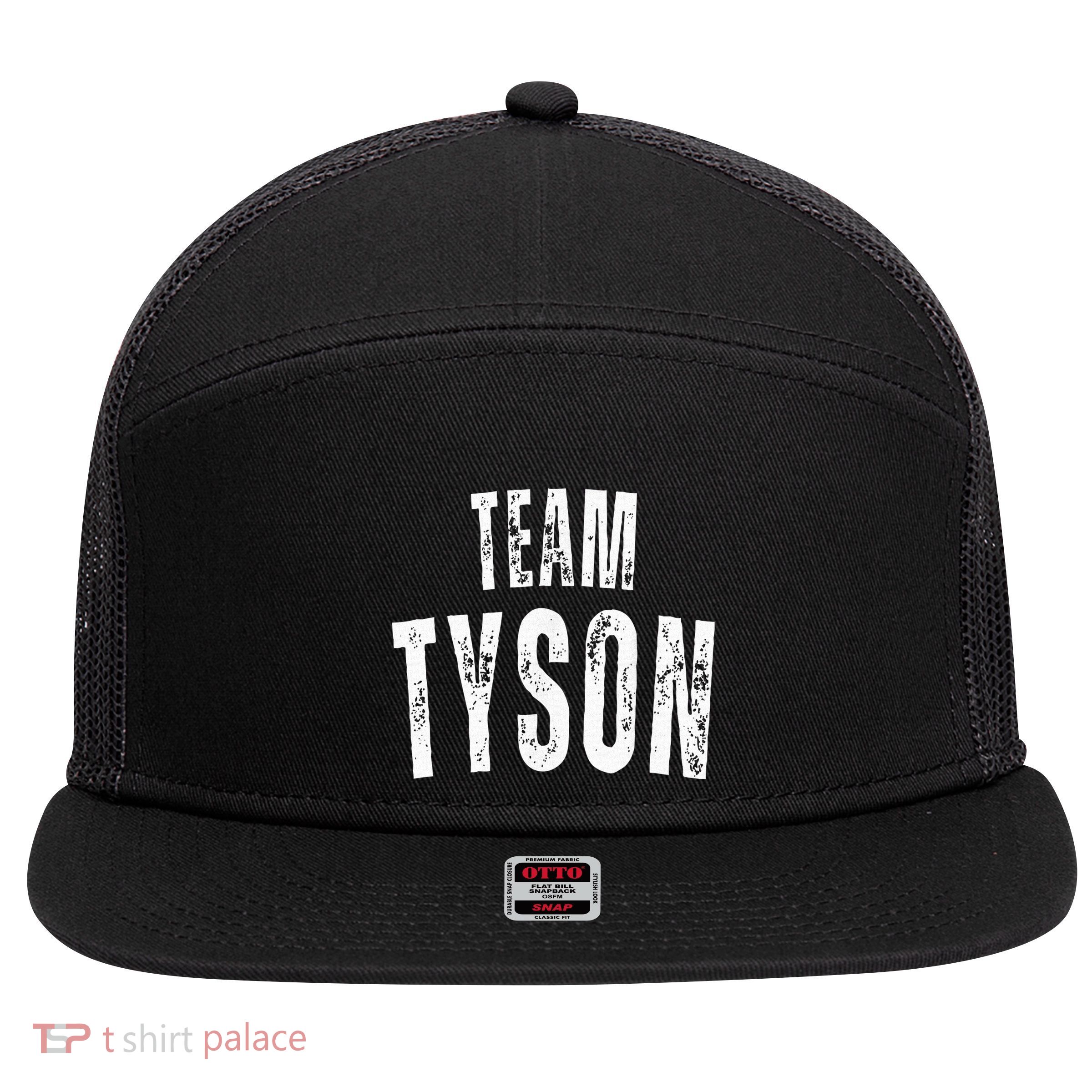 Team Tyson Family Personalized Name 7 Panel Mesh Trucker Snapback Hat