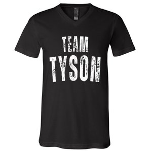 Team Tyson Family Personalized Name V-Neck T-Shirt