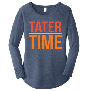 Tater Time Fun Turkey Thanksgiving Family Graphic Gift Women's Perfect Tri Tunic Long Sleeve Shirt