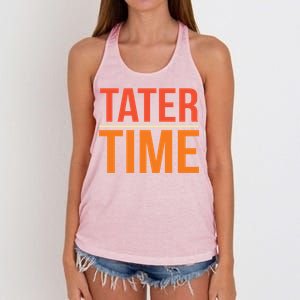 Tater Time Fun Turkey Thanksgiving Family Graphic Gift Women's Knotted Racerback Tank