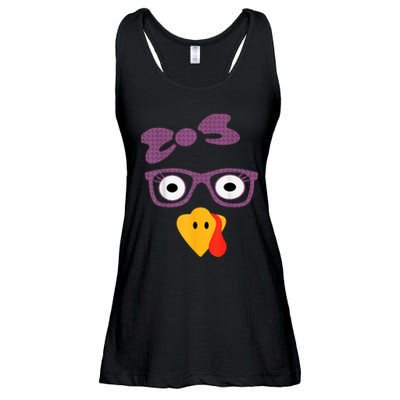 Thanksgiving Turkey Face Leopard Print Glasses Women Girls Ladies Essential Flowy Tank