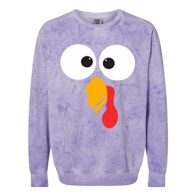 Thanksgiving Turkey Face Matching Family Costume Cute Gift Colorblast Crewneck Sweatshirt