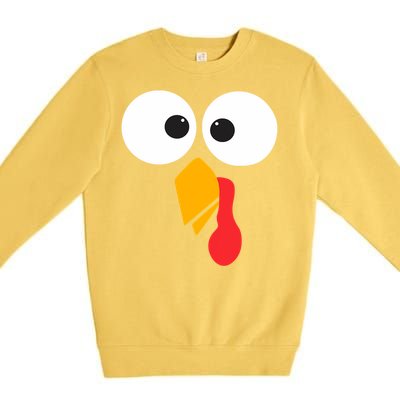 Thanksgiving Turkey Face Matching Family Costume Cute Gift Premium Crewneck Sweatshirt