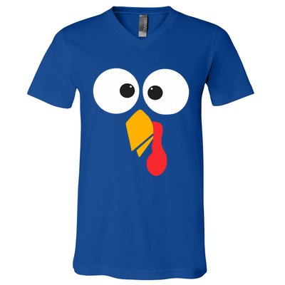 Thanksgiving Turkey Face Matching Family Costume Cute Gift V-Neck T-Shirt