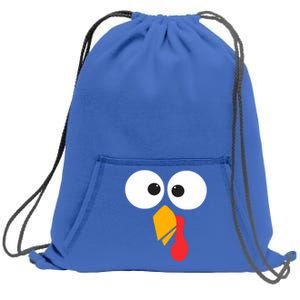 Thanksgiving Turkey Face Matching Family Costume Cute Gift Sweatshirt Cinch Pack Bag