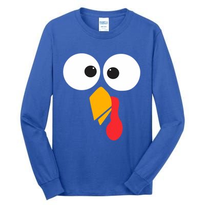 Thanksgiving Turkey Face Matching Family Costume Cute Gift Tall Long Sleeve T-Shirt