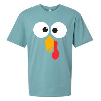 Thanksgiving Turkey Face Matching Family Costume Cute Gift Sueded Cloud Jersey T-Shirt