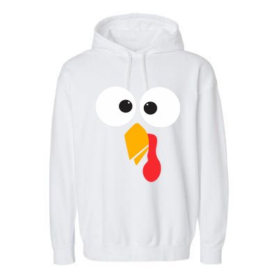 Thanksgiving Turkey Face Matching Family Costume Cute Gift Garment-Dyed Fleece Hoodie