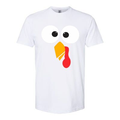 Thanksgiving Turkey Face Matching Family Costume Cute Gift Softstyle CVC T-Shirt