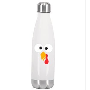 Thanksgiving Turkey Face Matching Family Costume Cute Gift Stainless Steel Insulated Water Bottle