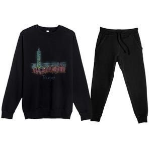 Taipei Taiwan Gift Premium Crewneck Sweatsuit Set