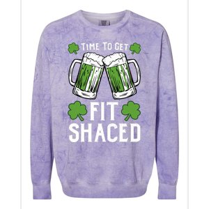 Time To Get Fit Shaced St Patrick’S Day Colorblast Crewneck Sweatshirt