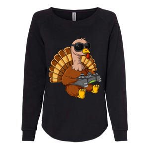 Thanksgiving Turkey Gamer Funny Video Gaming Cool Cute Gift Womens California Wash Sweatshirt