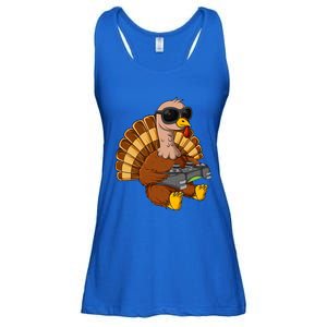 Thanksgiving Turkey Gamer Funny Video Gaming Cool Cute Gift Ladies Essential Flowy Tank