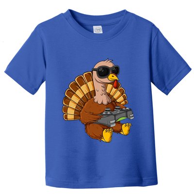 Thanksgiving Turkey Gamer Funny Video Gaming Cool Cute Gift Toddler T-Shirt