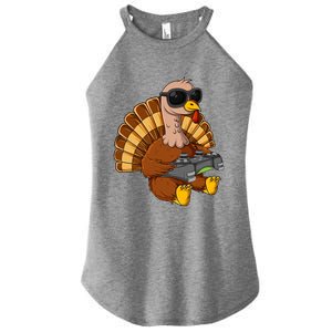 Thanksgiving Turkey Gamer Funny Video Gaming Cool Cute Gift Women's Perfect Tri Rocker Tank