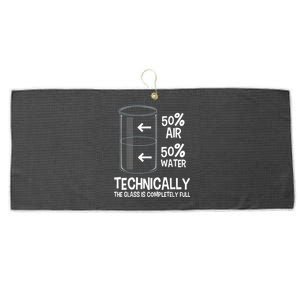 Technically The Glass Is Full Gift Chemistry Humor Science Great Gift Large Microfiber Waffle Golf Towel